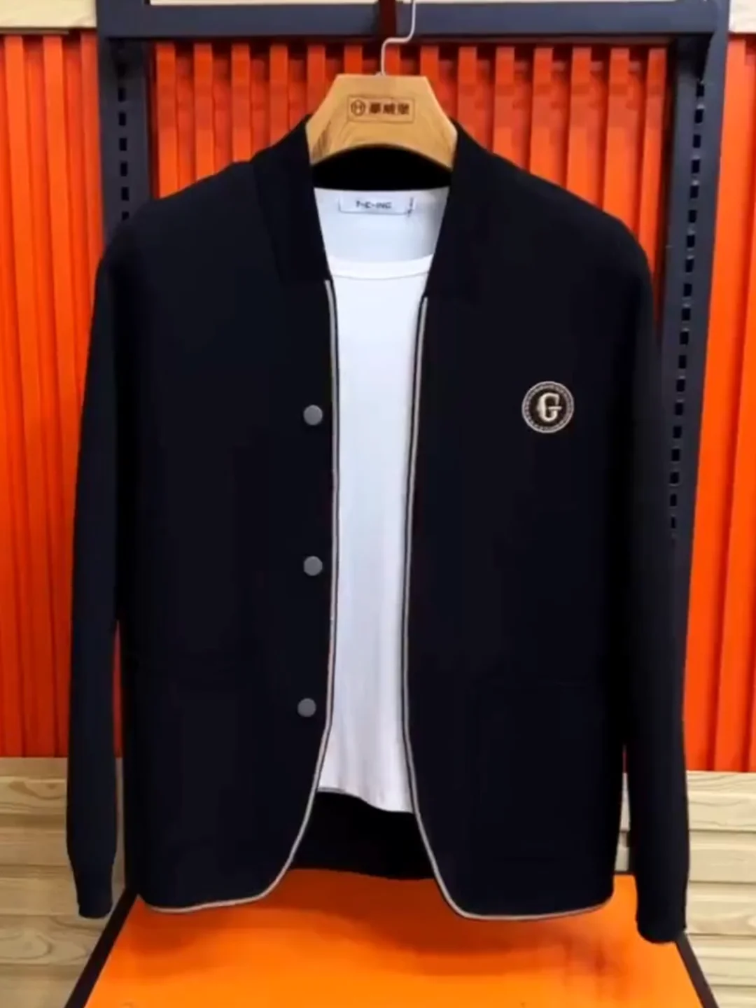 

Ele Embroidered Knitted Open Cardigan Comfortable Casual Men's Outerwear Versatile Faionable Spring Autumn New Arrival