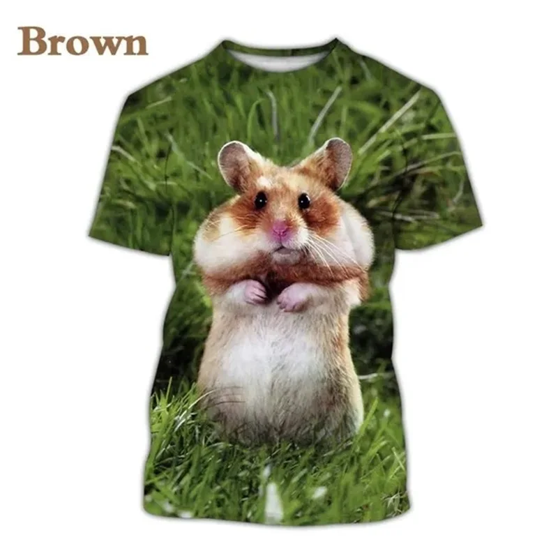 3D Print Animal Cute Hamster Tshirt For Men Casual Short Sleeve Funny Tee Tops Streetwear Kids Boy Girls Plus Size Tshirts