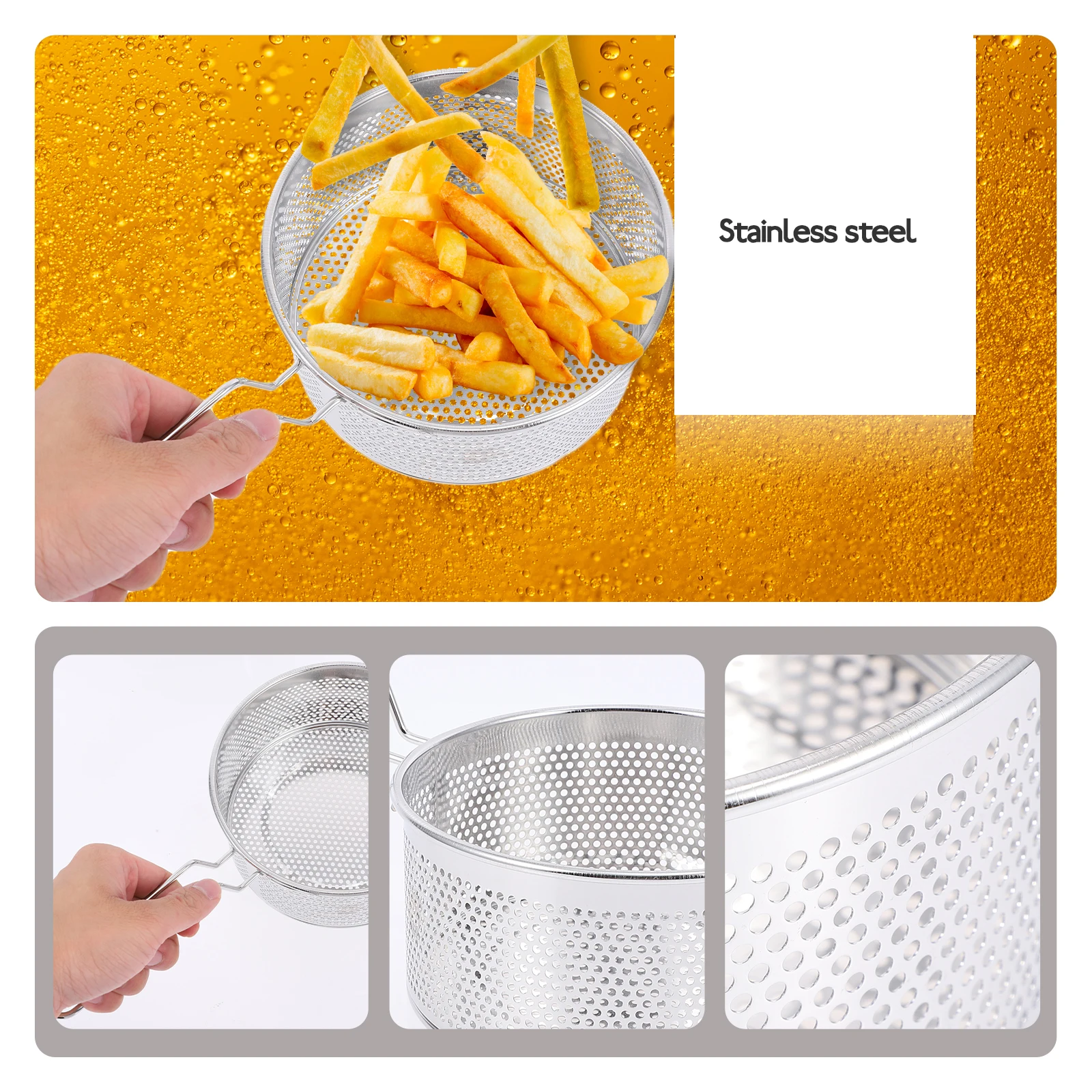 

Stainless Steel Oil Strainer Multi purpose Frying Basket Food Filter Spoon Drain Tool Kitchen Accessories