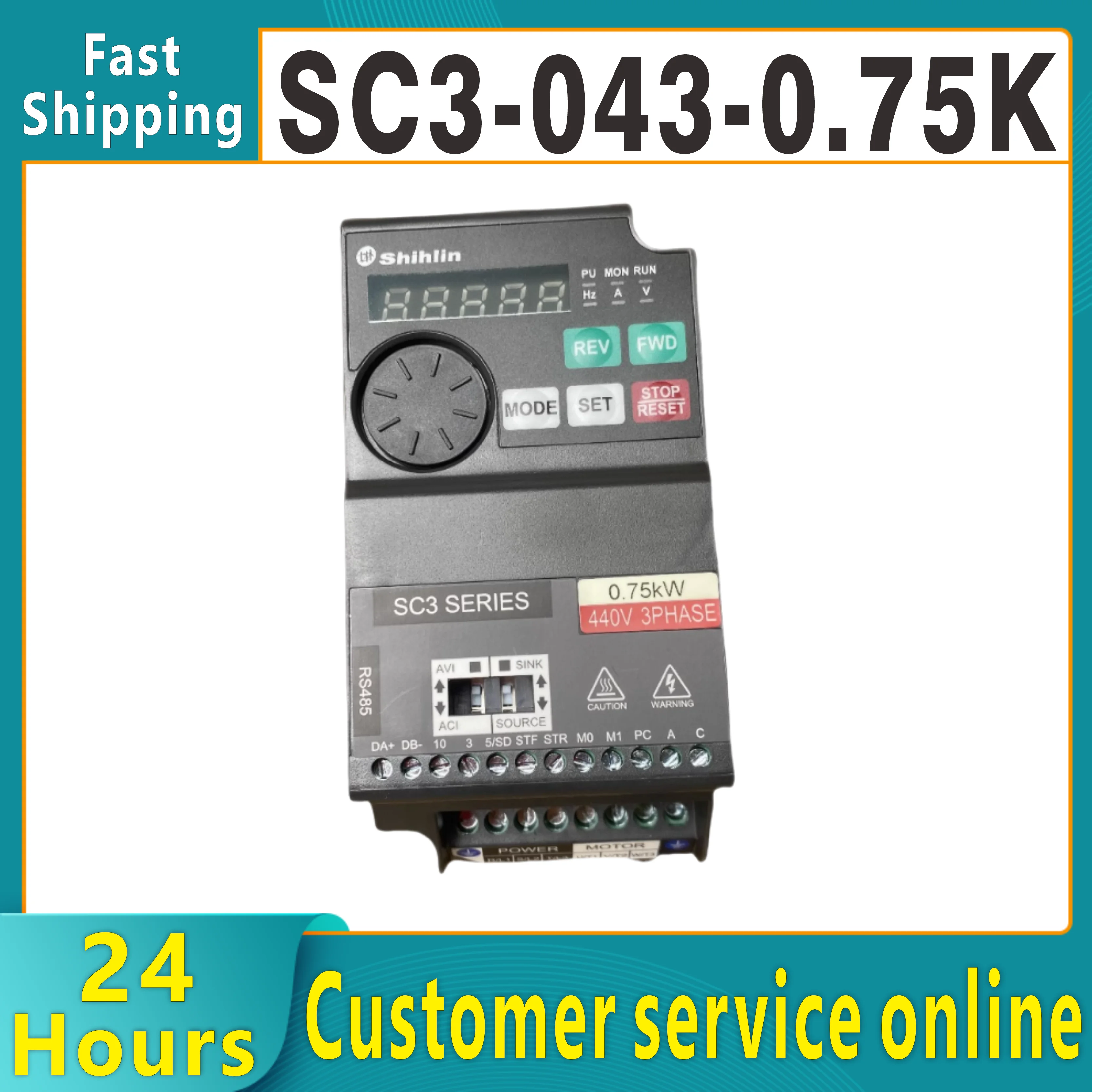 Shihlin AC Motor Drive Inverter SC3-043 440V SC3-043-0.4K/0.75K/1.5K/2.2K/3.7K/5.5K Original