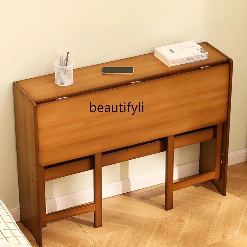 

Modern Folding Desk Computer Table Desk Home Small Desktop Solid Wood Bedroom Bedside Writing Workbench