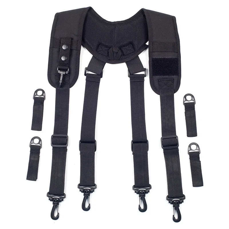 Sabuk Suspender Pria, sabuk alat yang bisa disesuaikan dengan bantalan, sabuk tugas, Harness, alat tempur, tipe X, kawat Suspender, hadiah Dropship