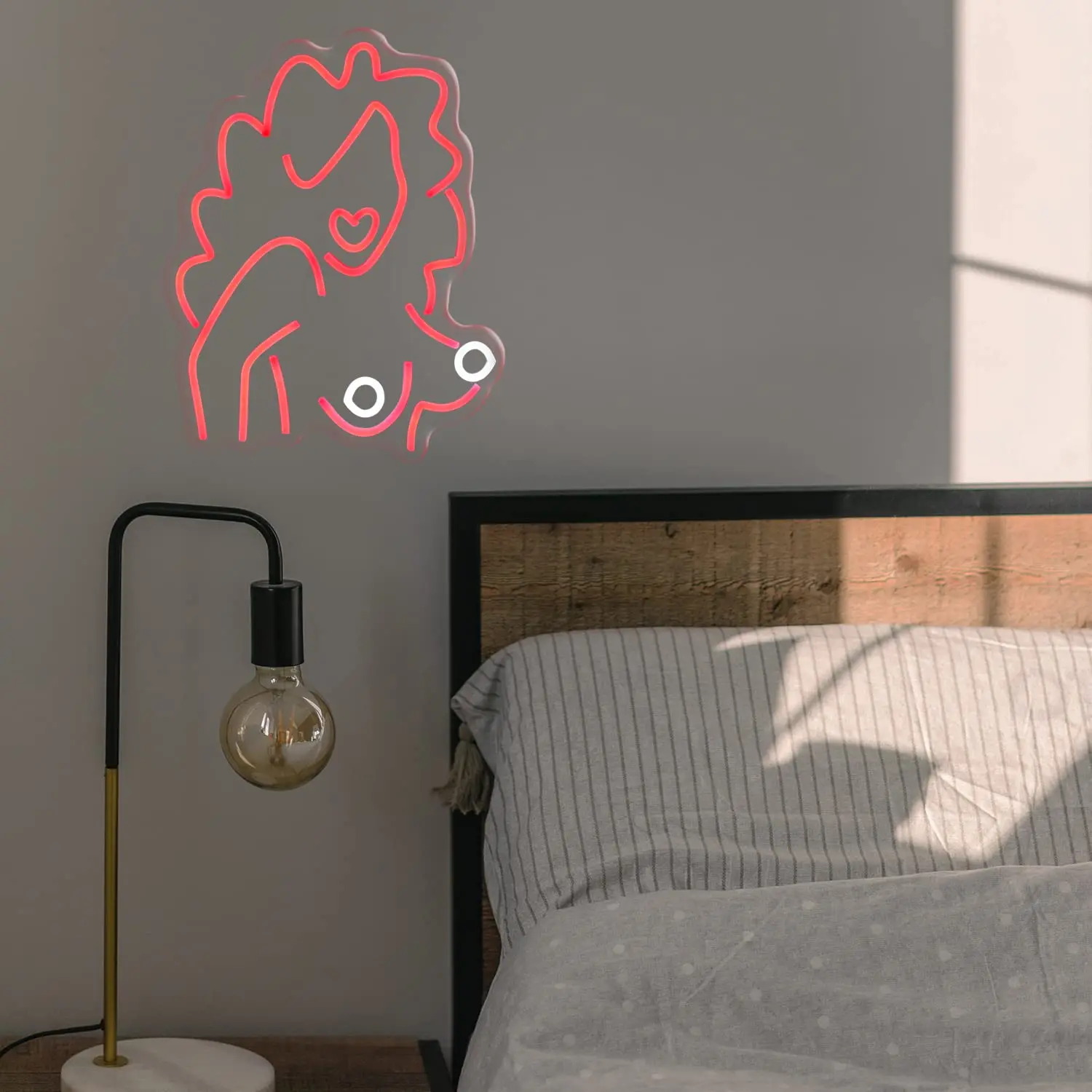 Sexy Redhead Woman Neon Sign Peito e Boobs LED Light, USB Power, Dimmable Body Lights, Presentes para meninos e meninas