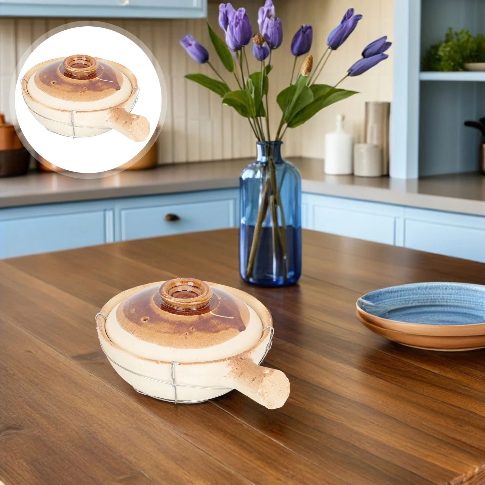 

Multi Functional Pottery Clay Casserole Pot for Home and Restaurant Use Even Heat Distribution Easy Clean Cooking Pot