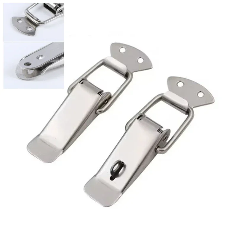 

4Pcs Toggle Hasp Latch Catch Clasp Tainless Steel Duck-mouth Buckle Vintage Mini Lock Chest Box Gift Suitcase Case Buckles