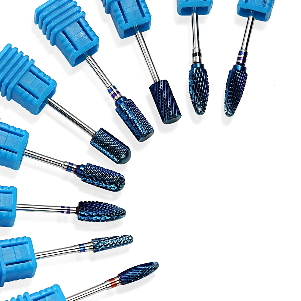 Arco-íris carboneto de tungstênio prego brocas fresa para manicure rebarba remover pele rotativa gel elétrico manicure arte broca