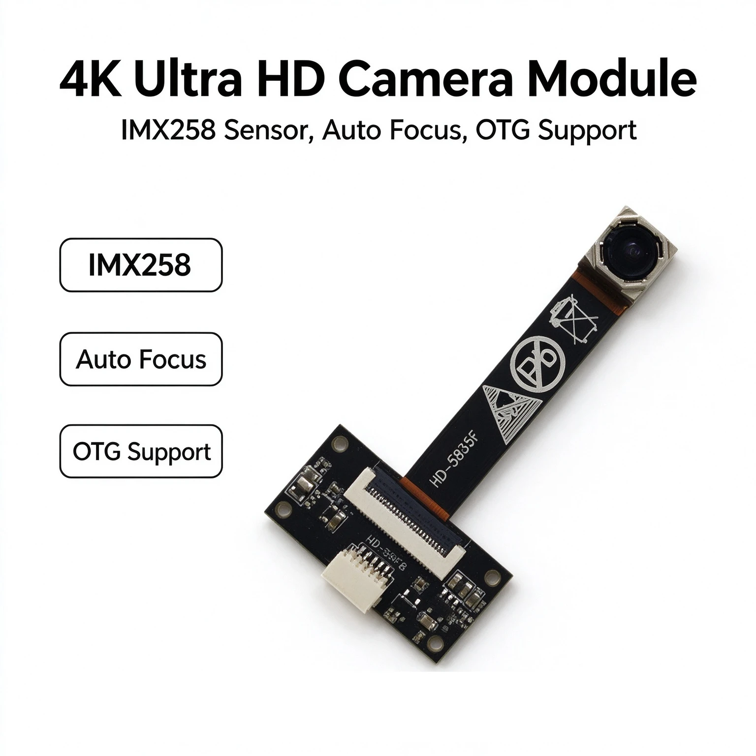 IMX258 12MP 4K HD Camera Module 35mm Short FPC Cable Auto Focus USB OTG 16MP Camera Module