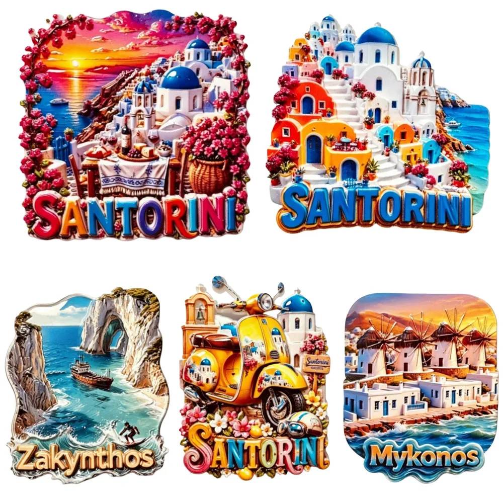 Europe Grèce Aimants 3D pour Réfrigérateur Souvenir Touristique Autocollants Magnétiques pour Réfrigérateur