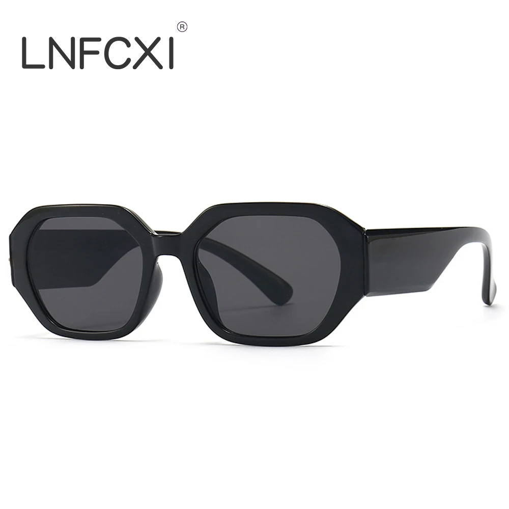 LNFCXI-gafas de sol cuadradas para hombre y mujer, lentes de sol cuadradas a la moda, de diseñador de marca, Retro, negras, UV400