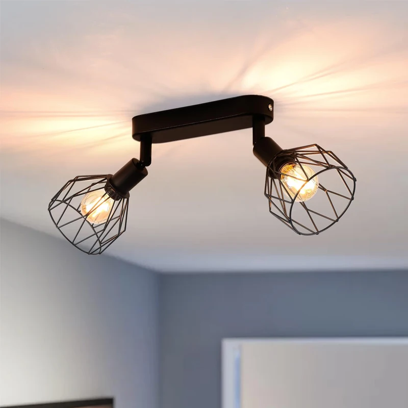 

Ретро подвесной светильник потолочный светильник E14 черный из кованого железа ретро потолочный светильник внутренний настенный светильник простой для украшения дома на крыльце