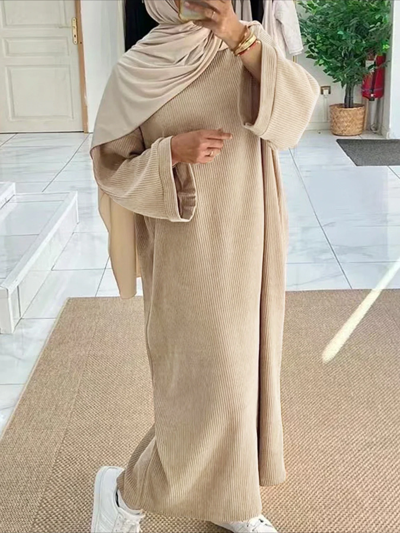 Eid mujeres musulmanas Vestidos modestos Ramadán Islam Vestidos Jalabiya Marruecos Arabia Saudita Abayas Dubai Kaftan 2024 Otoño Invierno bata