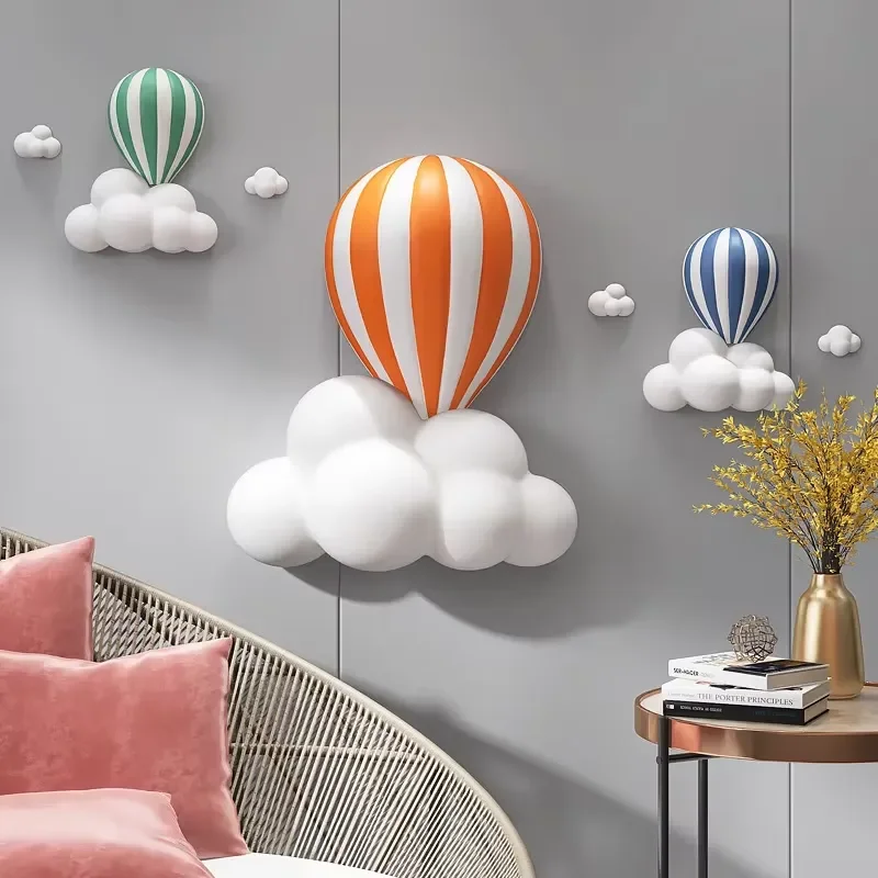 Nordic Creative Hot Air Balloon Wall Decor Light Luxury Home Decoration Ornaments Modern Art Hanging Ornament for Living Room