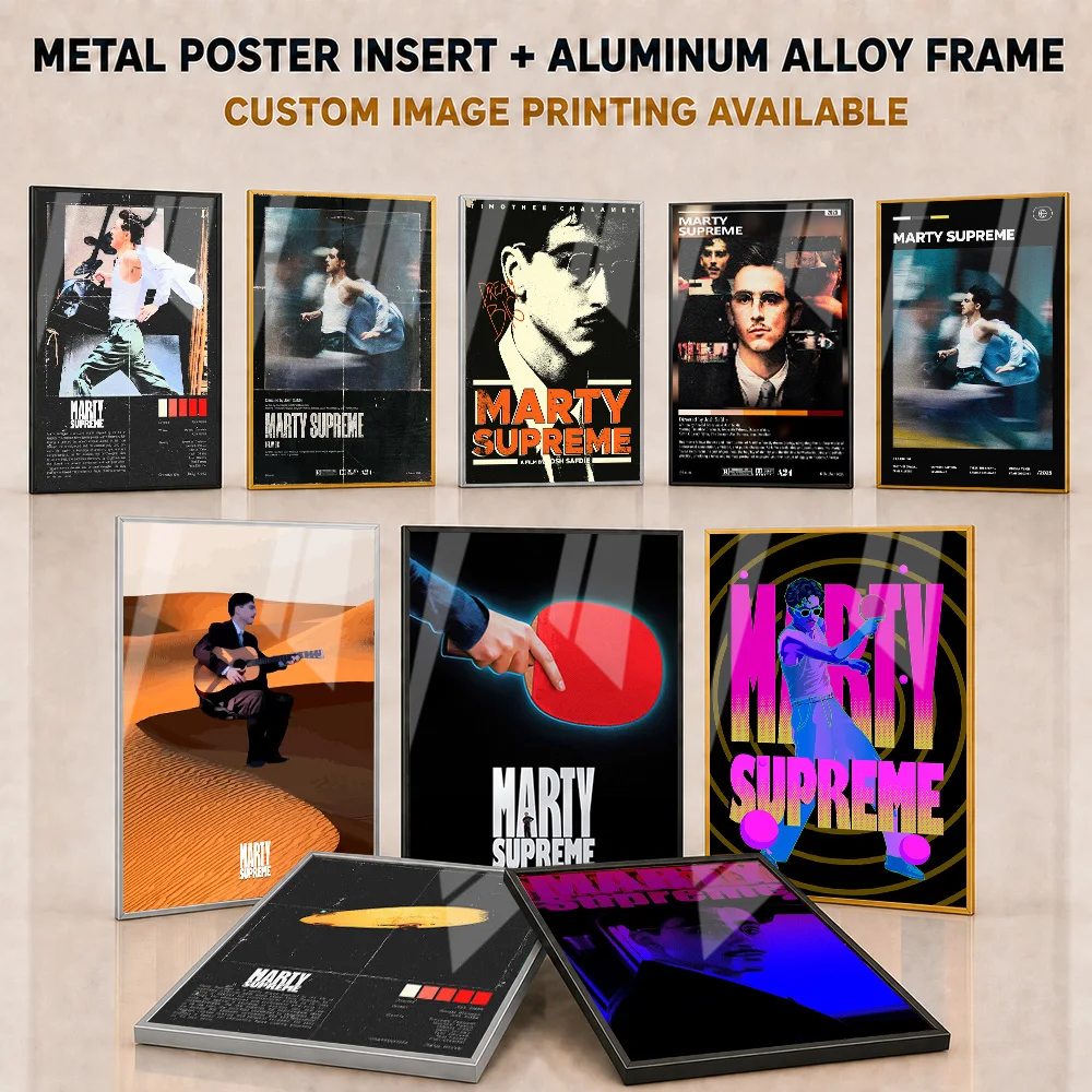 Marty Supreme Metal Poster With Aluminum Alloy Frame Personalized Classic Visual Design Wall Art For Media Room Story Fan Gift