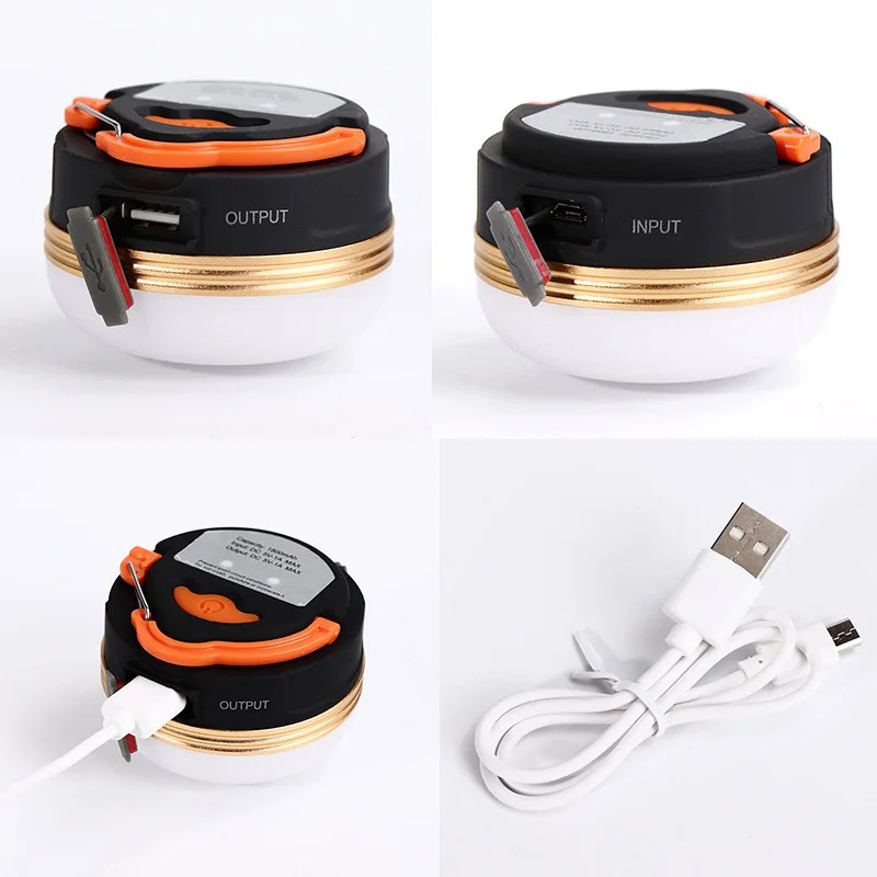 LED Camping โคมไฟ 3 โหมด COB พลังงานสูงแบบพกพาแบบชาร์จไฟได้พร้อมฐานแม่เหล็ก Power Bank สําหรับการเดินป่าฉุกเฉินกลางแจ้ง