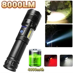 Most Powerful 100W Led Flashlight Type-c Rechargeable Torch Built-in 4000 Battery Zoom Spotlight Flashlight Super Bright Lantren