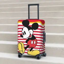 Mickey Mouse Cartoon Stripe Suitcase Cover Travel Protection Holiday Elastic Luggage Accesories