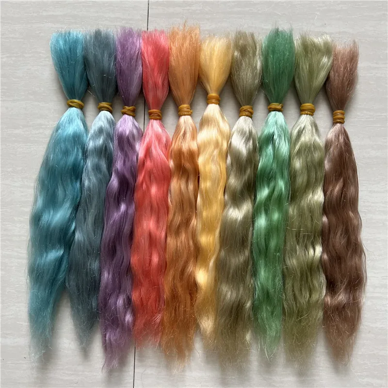 New Blue Purple Green Coffee Colors Reborn Doll Pure Mohair Handrooted Top Quality Mohair for BJD SD Dolls Hair Accessory