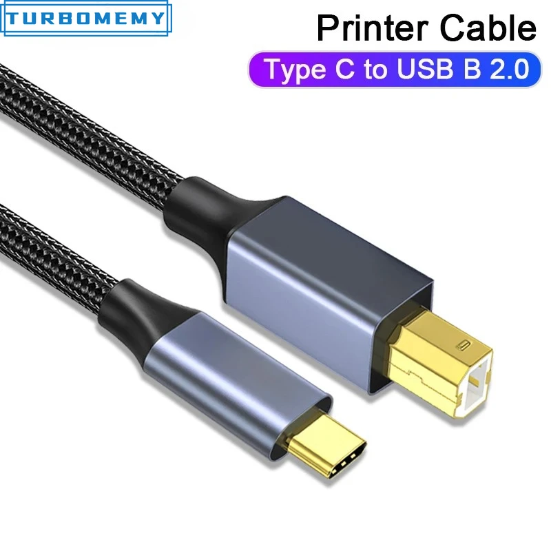 USB C to USB B 2.0 Printer Cable Electronic Organ AdapterType C USB B Fax Machine Scanner Cord For PC Handsets Laptop MacBook