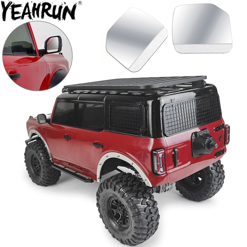 YEAHRUN RC Xe Gương Chiếu Hậu Ống Kính Cho Traxxas TRX4 TRX-4 Bronco 1/10 RC Crawler Mô Phỏng Trang Trí Các Bộ Phận