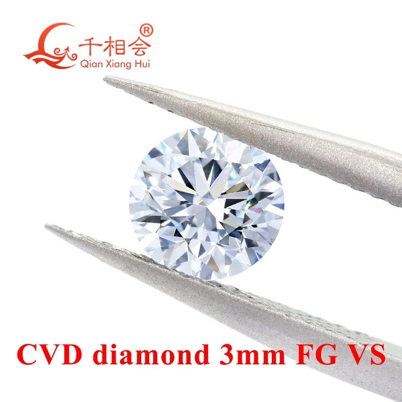 CVD FG color 0.1ct to 0.8ct 3mm -6mm VS clarity 3EX round white lab grown diamond loose stone pass presidium 3 tester pen NGIC