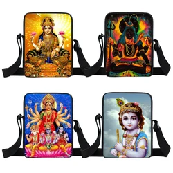 Divinità religiose indiane Vishnu Brahma e borsa a tracolla Shiva donna uomo borse Casual borsa a tracolla porta telefono Bookbags regalo