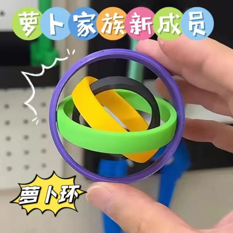 

Internet Celebrity Best-Seller on Douyin3dPrinting Toy Radish Ring Universal Fingertip Gyro Rotating Decompression Educational C