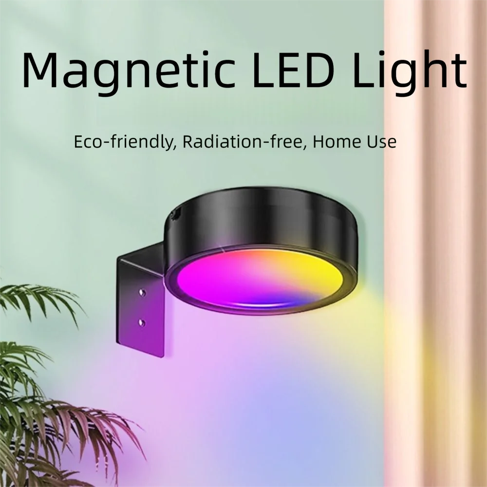 1/2/3Pcs Wall Mounted Magnetic LED Light Rechargeable No-Drill LED Wall Lamp Energy Saving with Control Remote Art Display Light