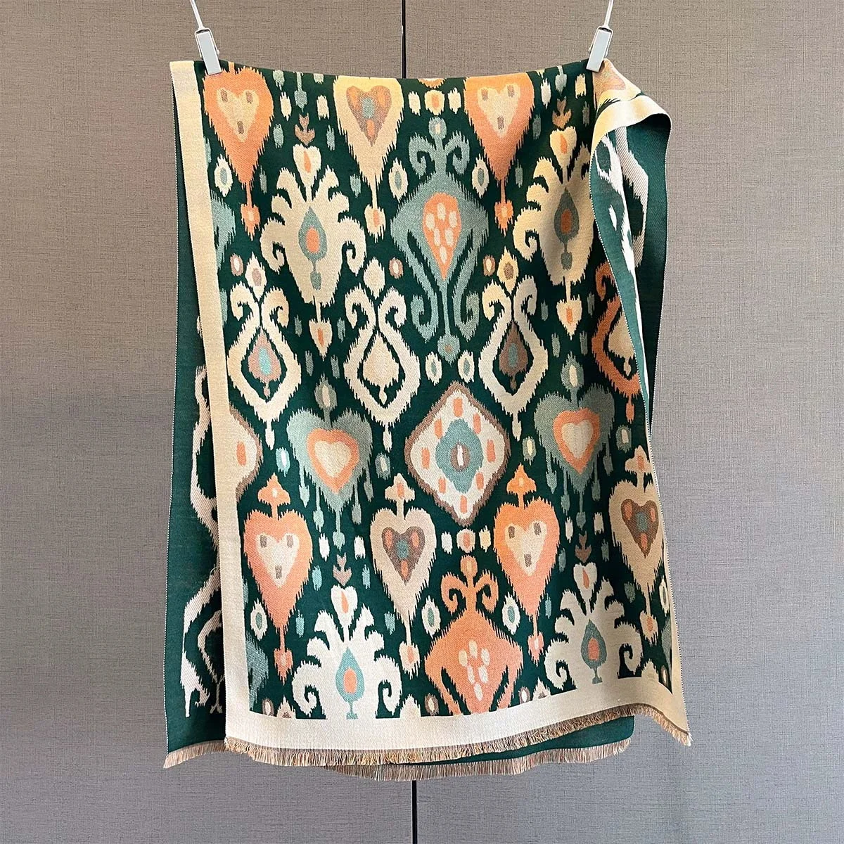 

2025 новейший дизайн, зимние двусторонние жаккардовые кашемировые шарфы, высокое качество, женская утепленная шаль, женский шерстяной шарф из пашмины