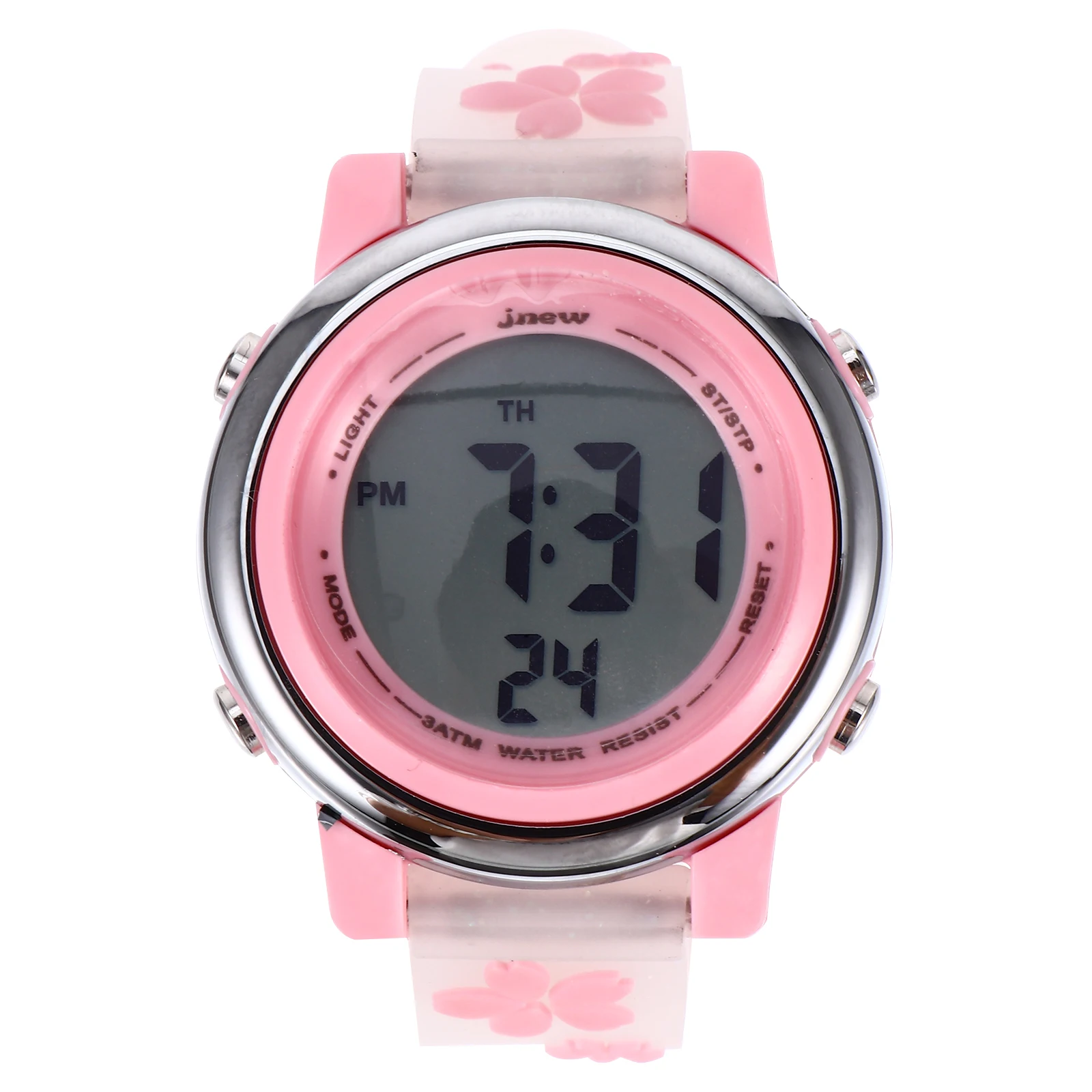 Children Waterproof Watch Lovely Digital Electronic Glass Mirror Cartoon Wristwatch Kids Watches Flower Pattern