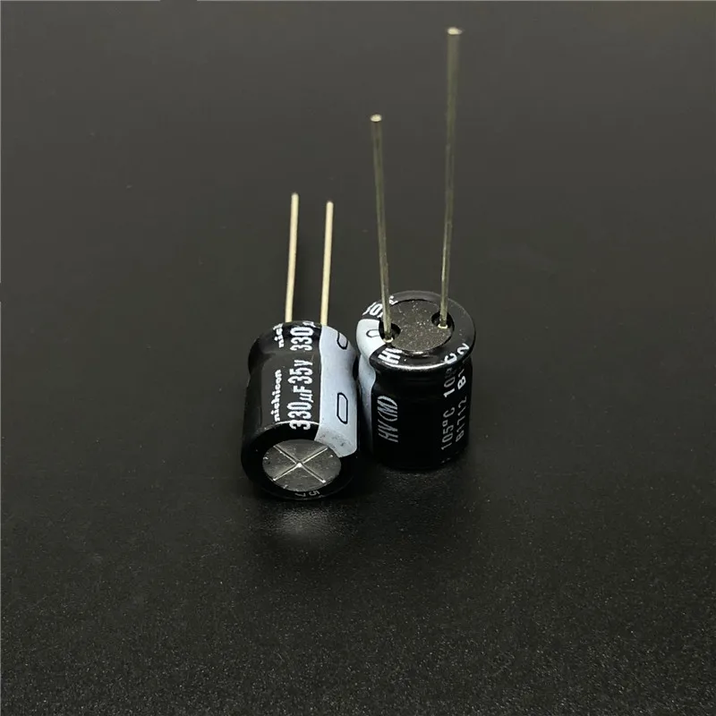 5pcs/50pcs 330uF 35V NICHICON HV Series 10x12.5 High Ripple Current Low Impedance 35V330uF Aluminum Electrolytic Capacitor