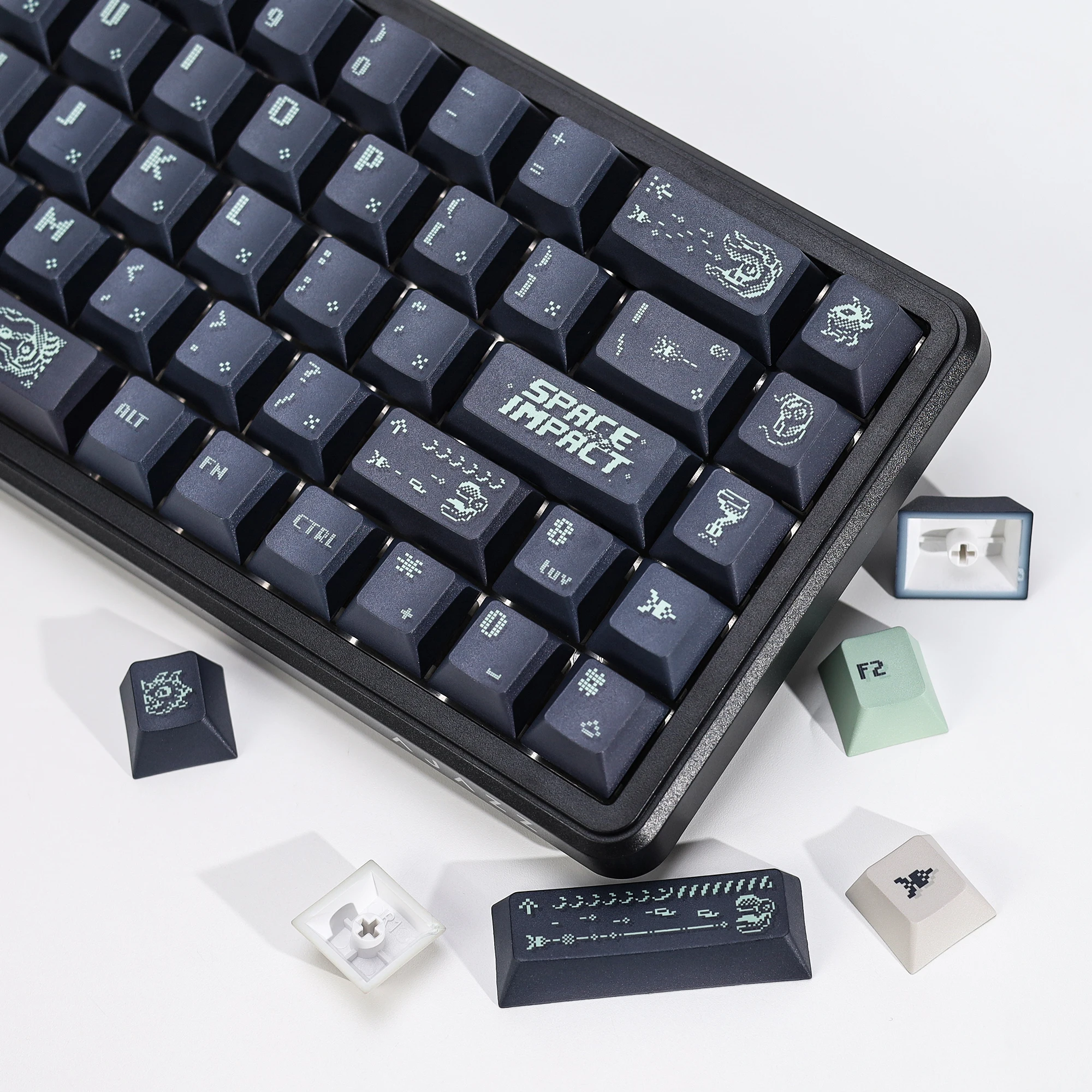 KBDiy Space Impact Keycaps Retro Cherry Profile Alice PBT 7u Keycap Custom für MX Magnetic Switch Gaming Mechanical Keyboard KIT – Detail 19
