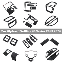 For Toyota Alphard Vellfire 40 Series 2023 2024 Carbon Fiber Interior Car Center Console Gear Shift Panel Water cup Cover Trim