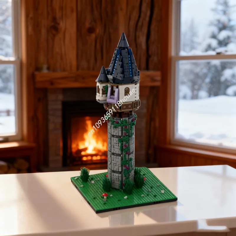 1214 stücke MOC Rapunzel Turm Modulare Fee Modell Bausteine Bau Spielzeug Montieren DIY Idee Weihnachten Geschenke Ziegel Geburtstag