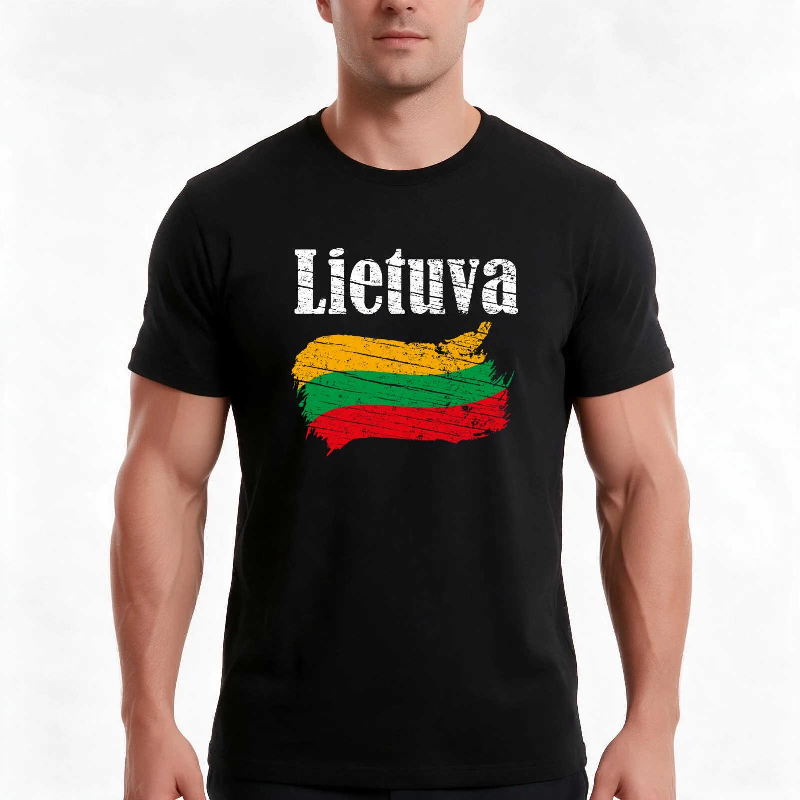 Lietuva Lithuanian Flag Vintage Graphic - Lithuania Lovers Tourists Souvenir Cool National Gift T-Shirt, Vintage Graphic Print