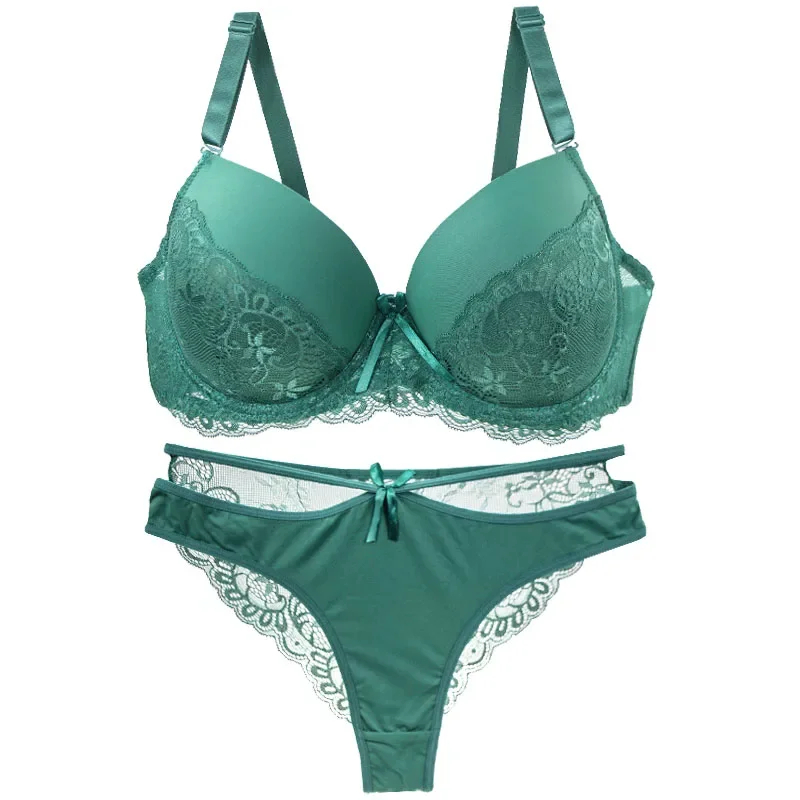 DaiNaFang طقم حمالات صدر مثير أخضر أسود بيج أحمر أبيض أرجواني مقوس دانتيل ملابس داخلية زهرية للنساء ملابس داخلية مقاس كبير