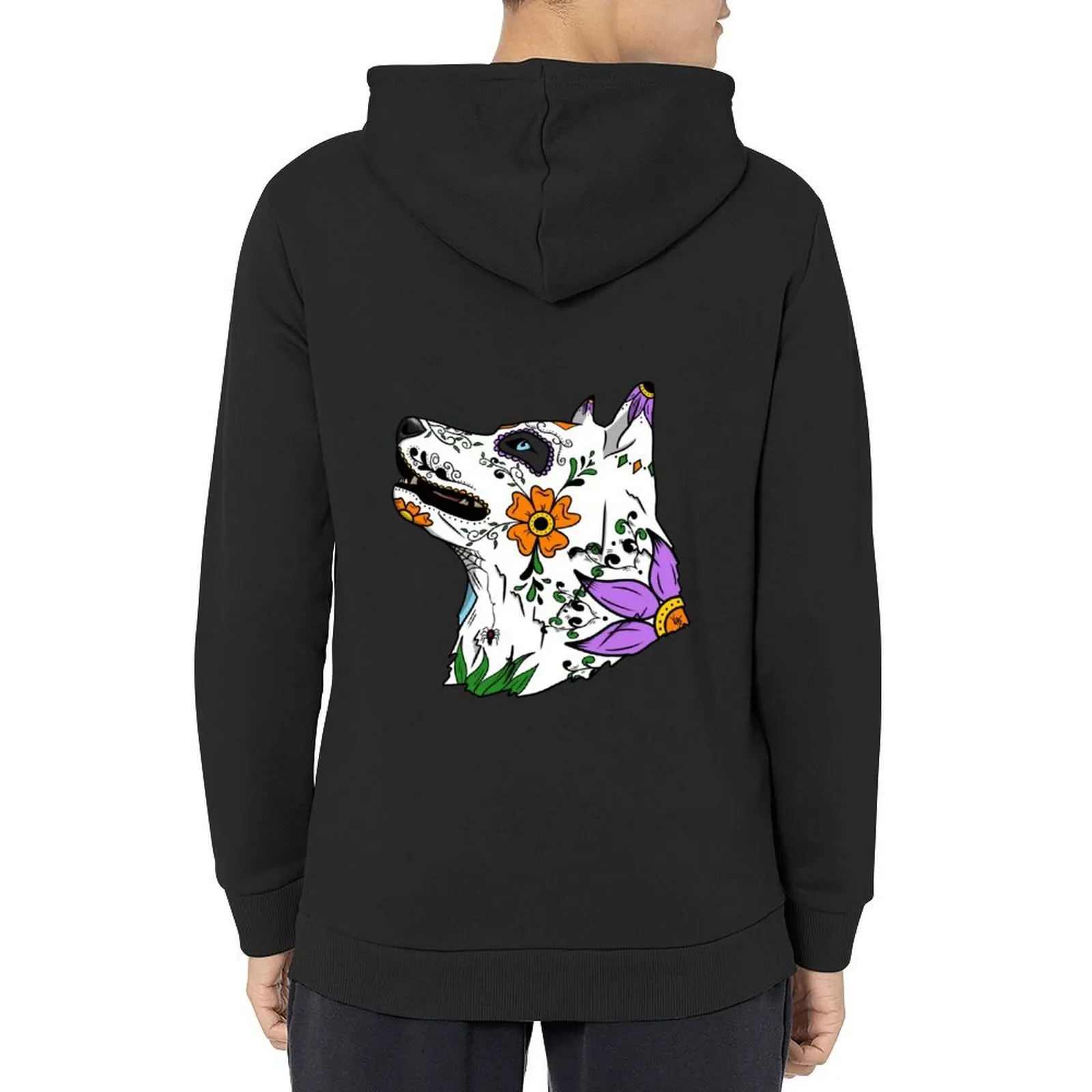 

Husky Sugar Skull Hoodie winter clothes men's sweat-shirt set japanese style blouse autumn hoodie