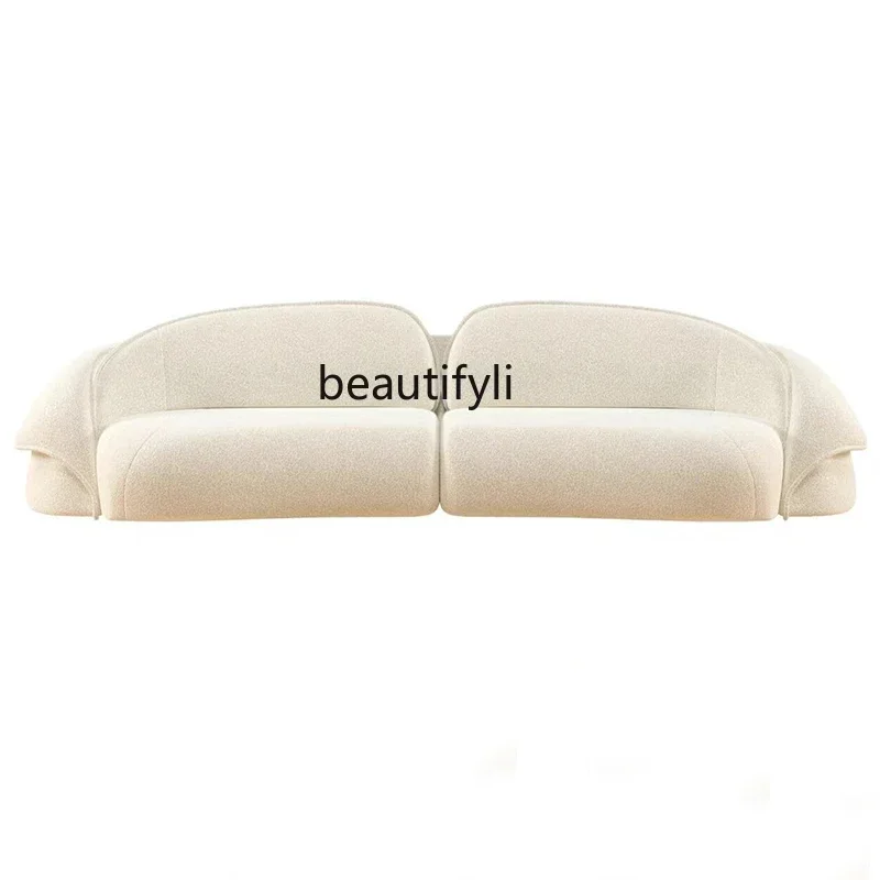 

Y48 Modern light luxury sofa designer living room straight row sofa hotel creative fabric sofa