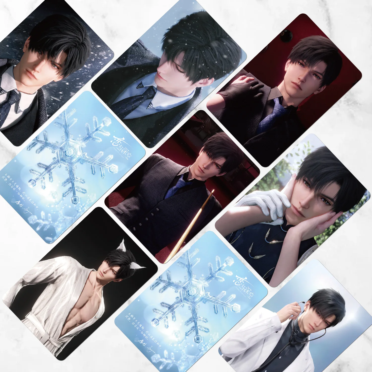 55 Pcs/Set Game Love And Deepspace Zayne Lomo Card Personal Character Laser Photo Card Fans Collection Gift