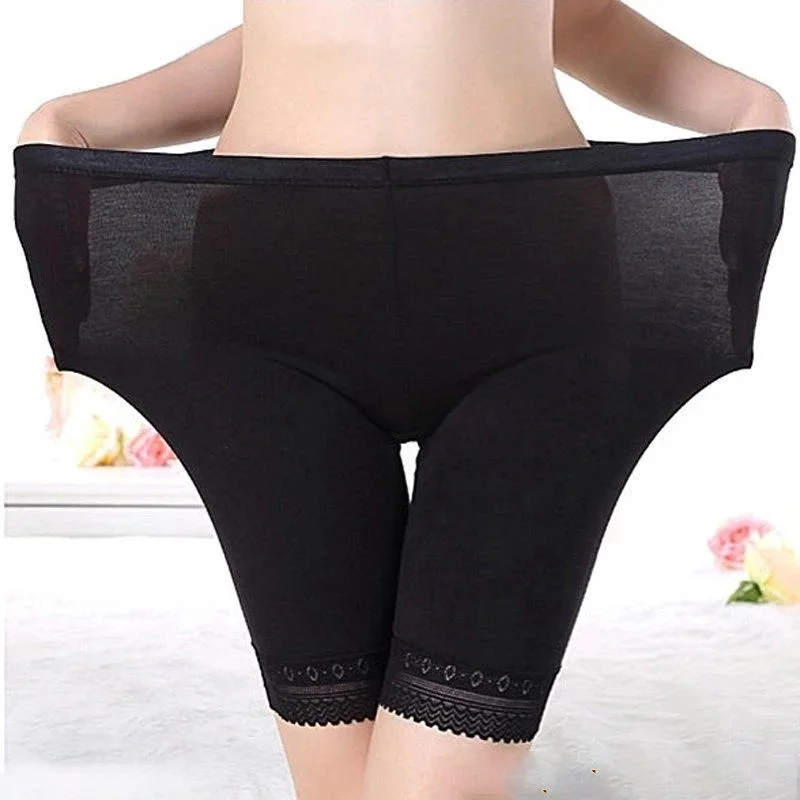 ハイウエストプラスサイズ5xlシームレス安全ショートパンツ女性用高弾性下着快適通気性再生セルロース繊維