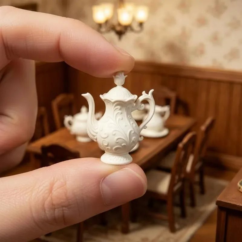 With Flower Dish for Diorama Scenes Versatile Miniature Dollhouse Teapot Tea Cup Kit