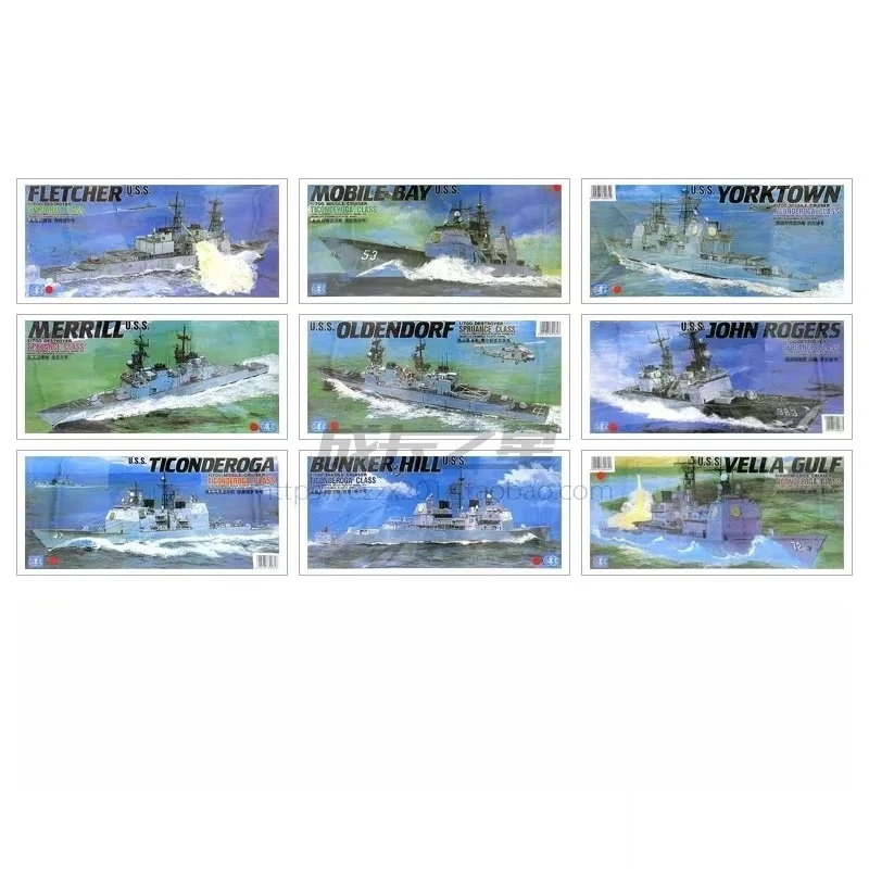 

1/700 США военный корабль управляемый ракетный крейсер Ticonderoga Bunker Hill York City Destroyer корабль пластиковая собранная модель военной лодки