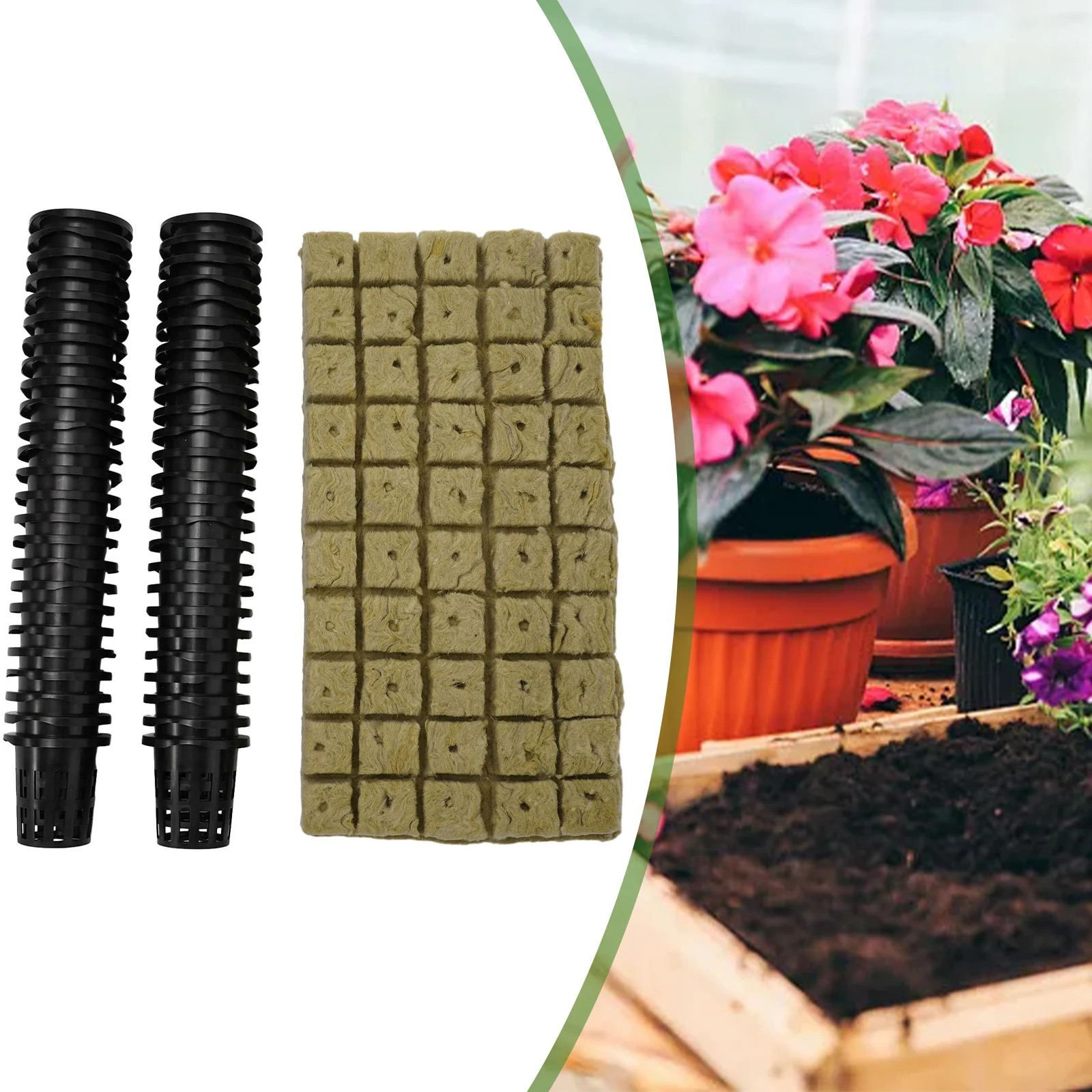 Plant Net Cups Planting Basket Vegetable Base Cubes Diameter 38.5mm For Height 50mm Plastic Safe Water Absorption