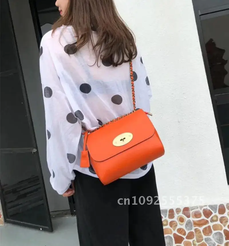 Large Size New Luxury Famous Brand Design Chain Shoulder Bag 100% Genuine Leather Chain Women Handbag Solid Flap Crossbody Bags