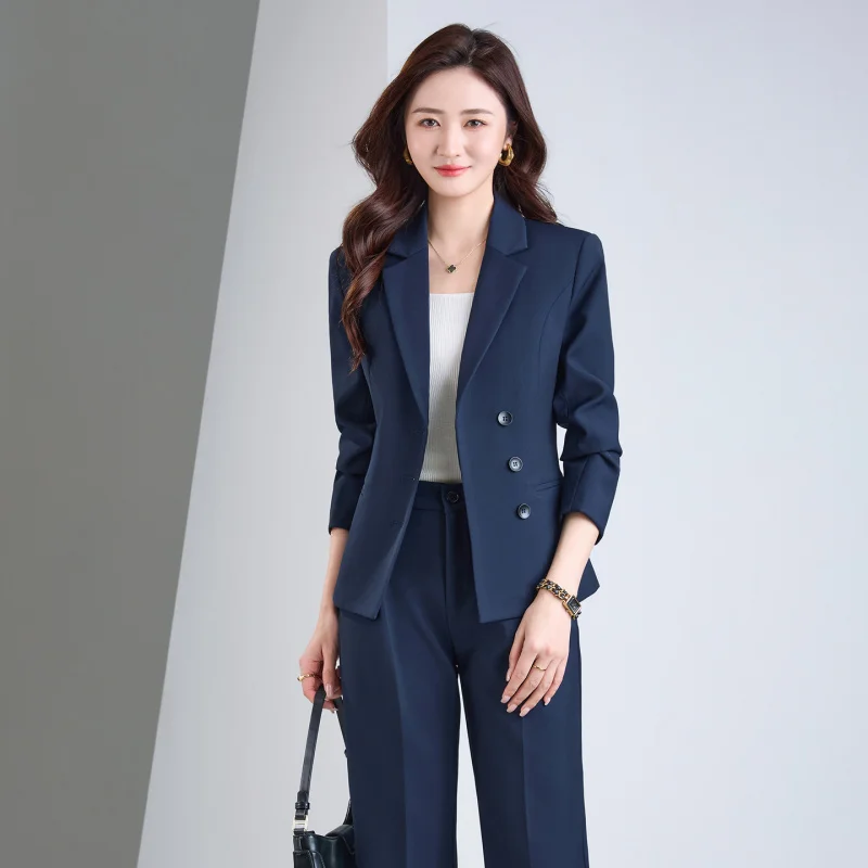 Gray formal women's suit for interviews, spring high-end style, petite suit, college student professional commuting blazer