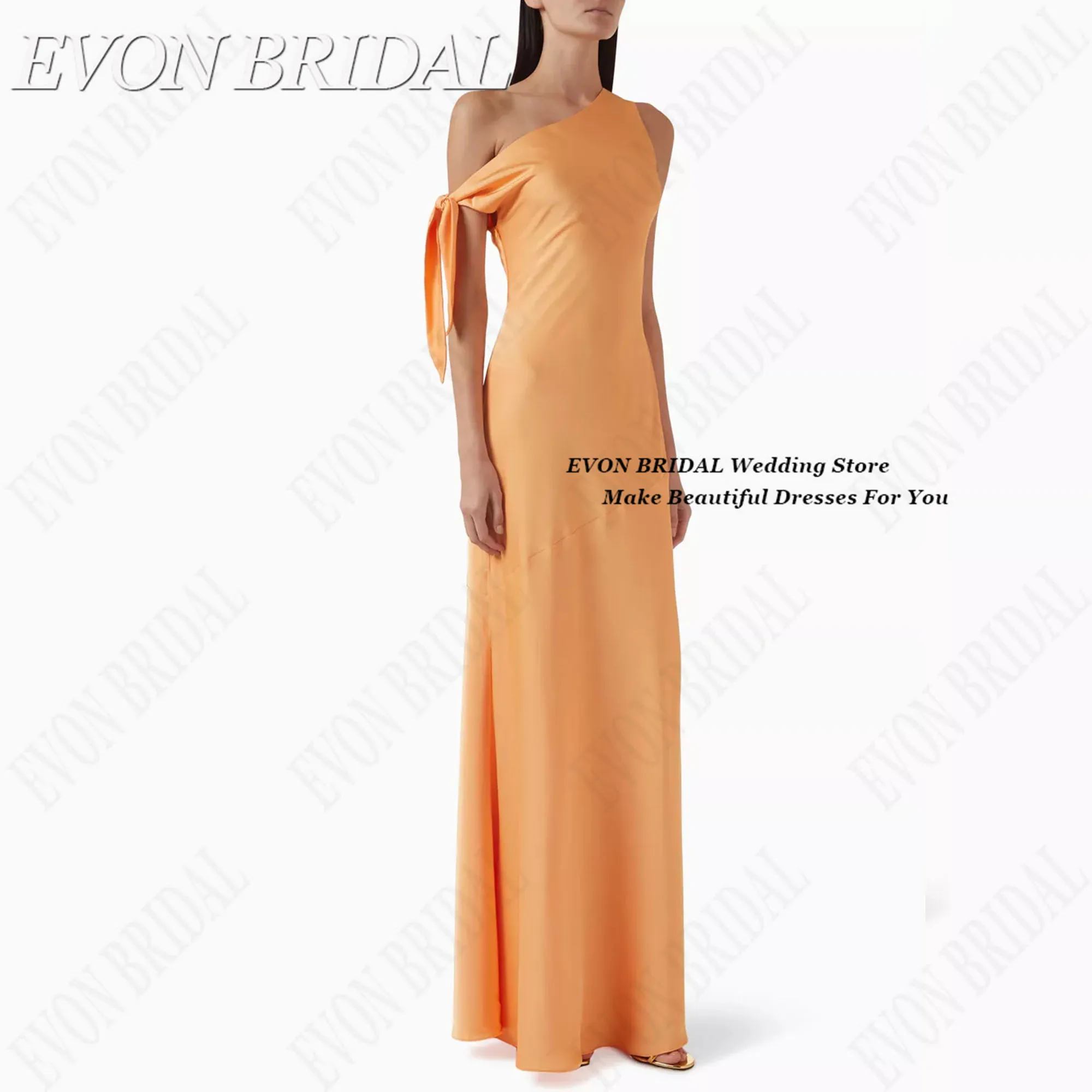 

Simple Orange فساتين سهرات Off The Shoulder Woman Ceremony Dress Elegant Party Dresses 2025 EVON BRIDAL Customized