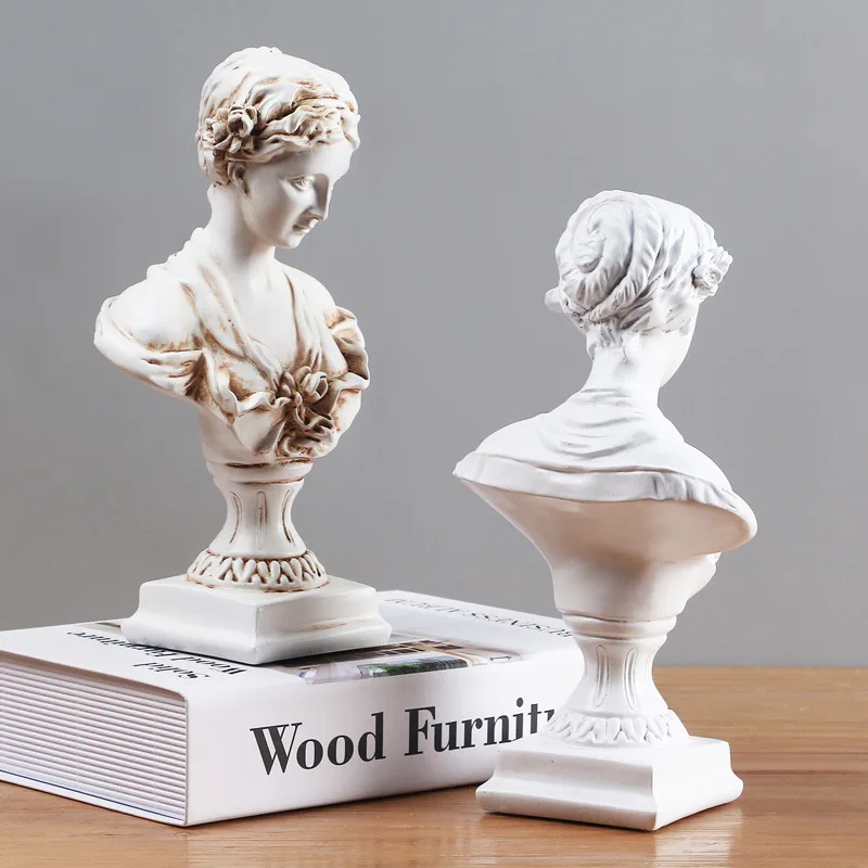 Character sculpture ornaments, plaster statues, resin items, living room cabinet