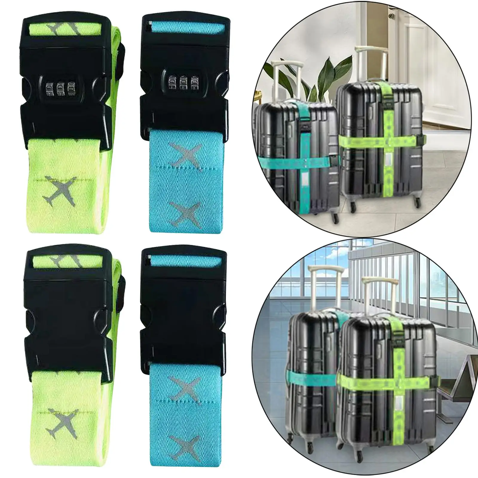 Suitcase Belt Adjustable Multipurpose Cross Strap for Trip Hotel Outside