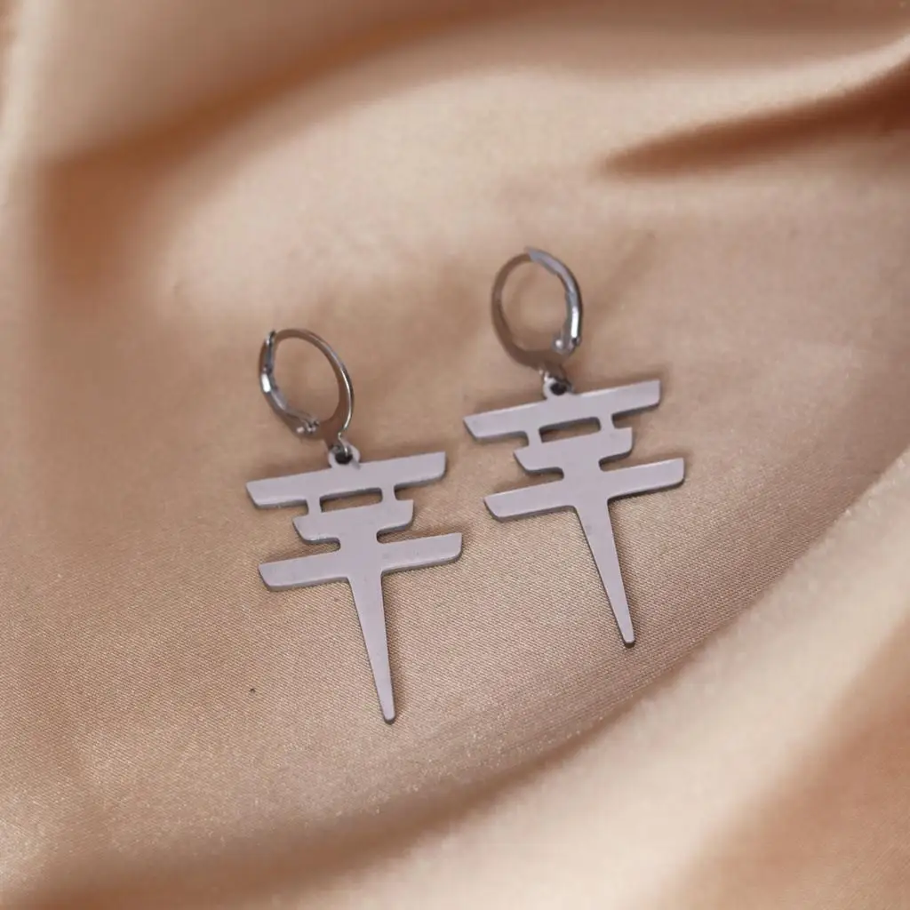 Cxwind Tokio Hotel Earrings Stainless Steel Tokio Hotel Pendant Logo Bill Kaulitz Logo Symbol Earring Wholesale