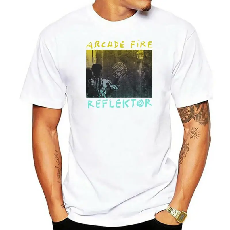 Official Hombre Arcade Fire Reflector Camiseta Funeral The Suburbs Neon Biblia Summer T Shirt Fashion T-Shirt Free Shopping