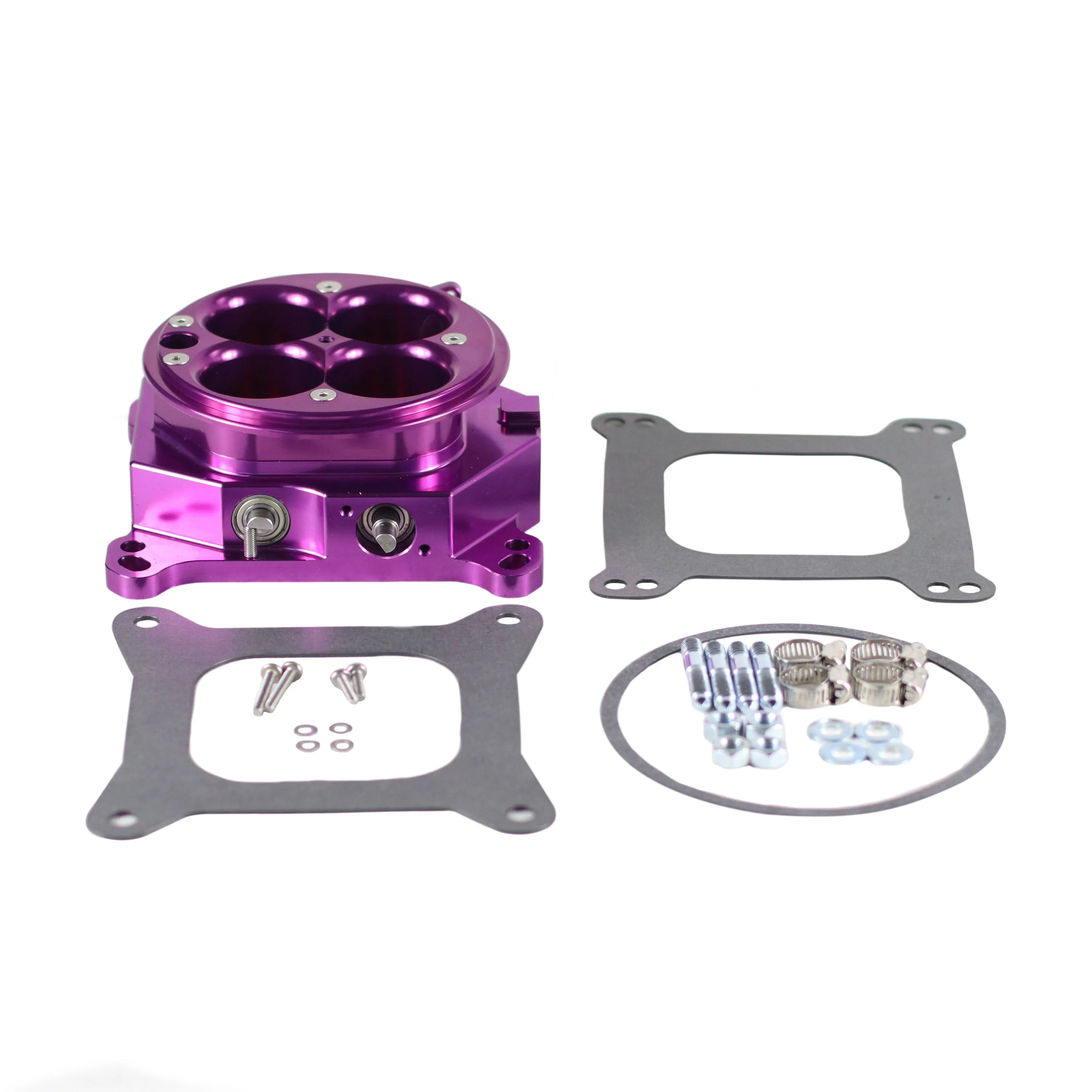 

SherryBerg Фиолетовая заготовка из алюминия EFI Впрыск топлива с ЧПУ 1200 CFM 4 ствола 4150 Корпус дроссельной заслонки PCE138.1002 Комплект ПРОКЛАДОВ 1200CFM